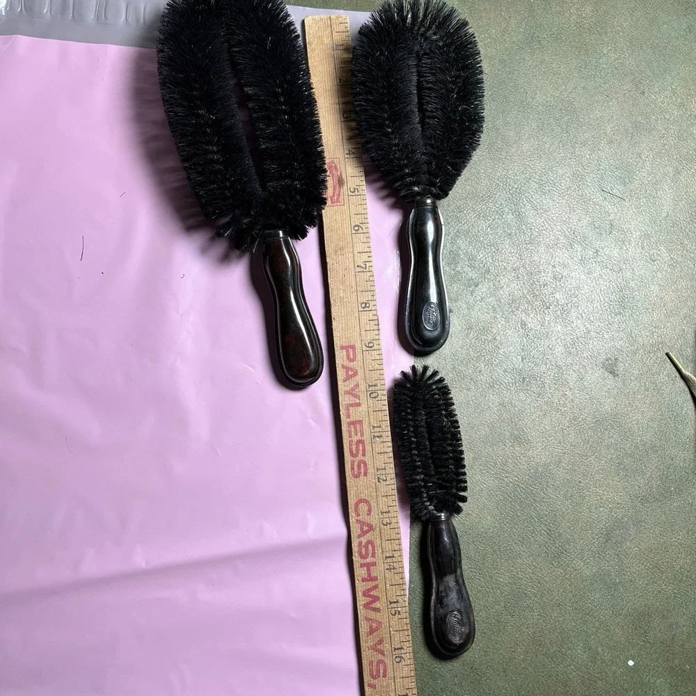 Vintage Stanley 3pc Nylon Bristle Brush W/Black Handle Made In USA